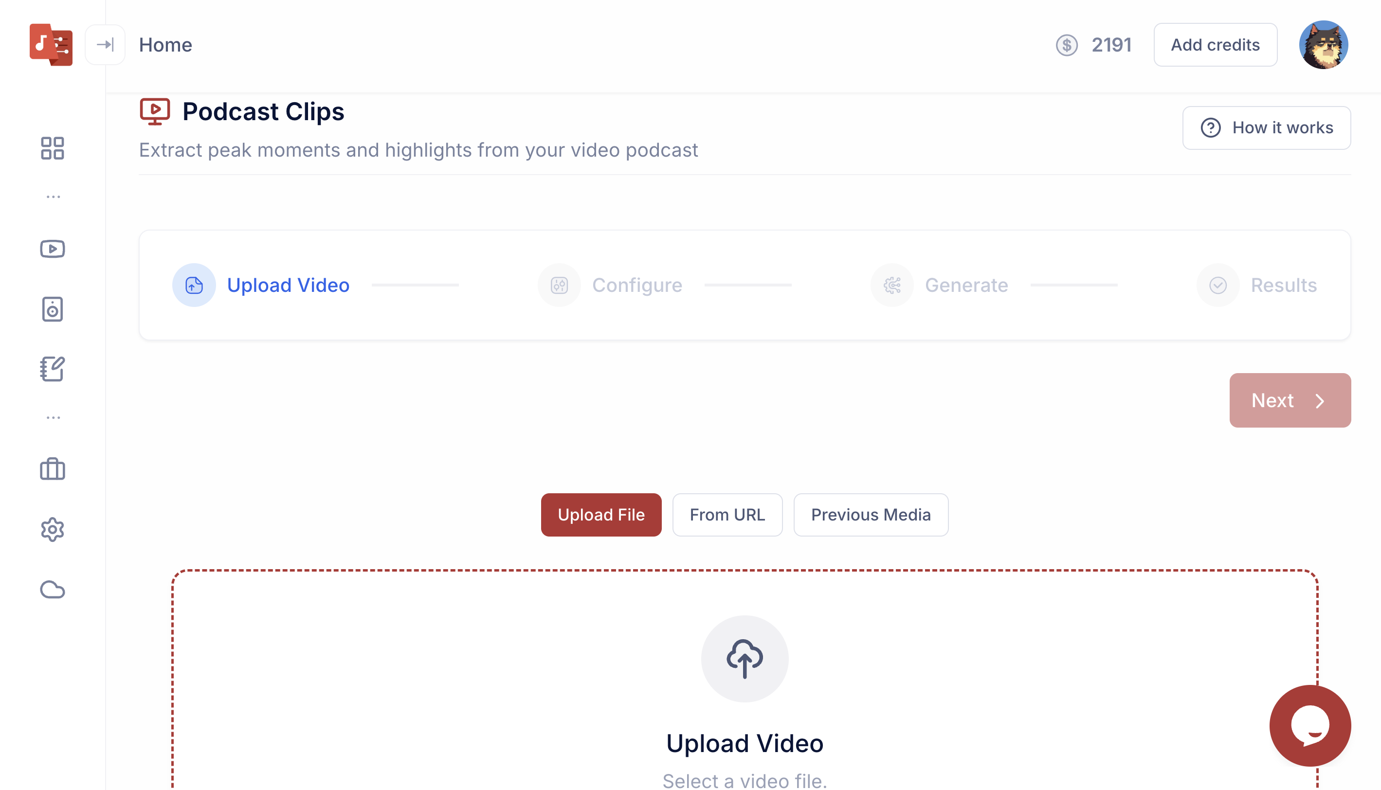 Podcast clips output example